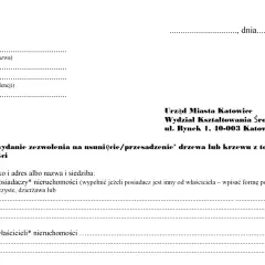 Fragment wniosku o zezwolenie na usunięcie drzewa/krzewu z terenu nieruchomości.