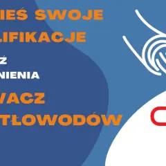 Grafika z tekstem "Podnieś swoje kwalifikacje", "Zdobądź uprawnienia spawacz światłowodów" i logo OSO.