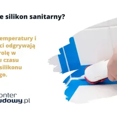 Ręka z pistoletem wyciska silikon sanitarny. Dowiedz się, ile schnie silikon sanitarny, bo temperatura i wilgotność mają znaczenie.