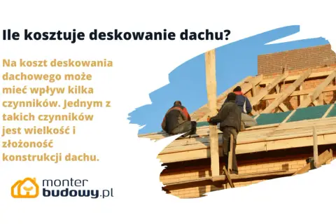 Pracownicy montują deskowanie dachu. Cena zależy od wielkości i złożoności konstrukcji.