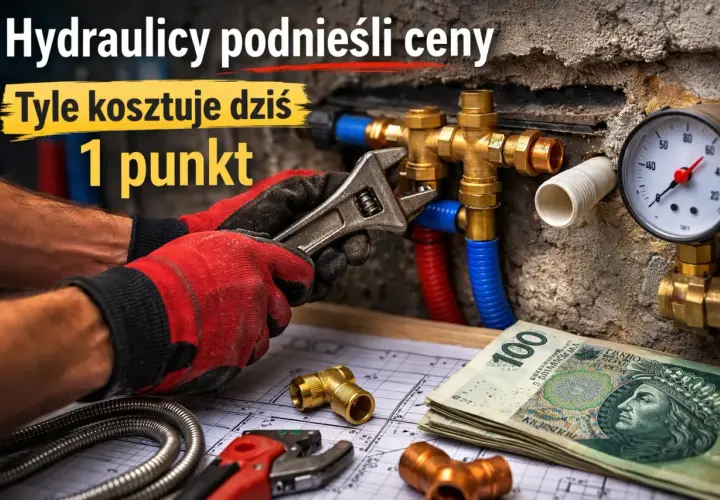 Hydraulicy podnieśli ceny. Tyle kosztuje dziś 1 punkt, pokazano robociznę i pieniądze.