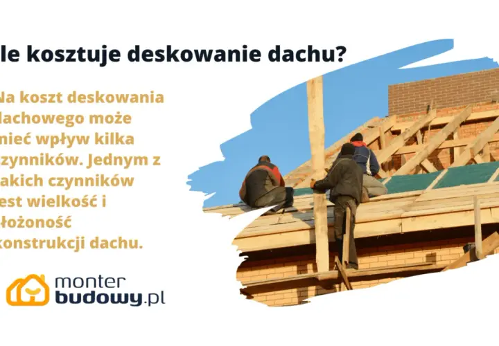 Pracownicy montują deskowanie dachu. Cena zależy od wielkości i złożoności konstrukcji.