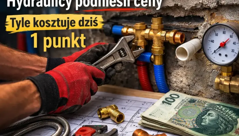 Hydraulicy podnieśli ceny. Tyle kosztuje dziś 1 punkt, pokazano robociznę i pieniądze.
