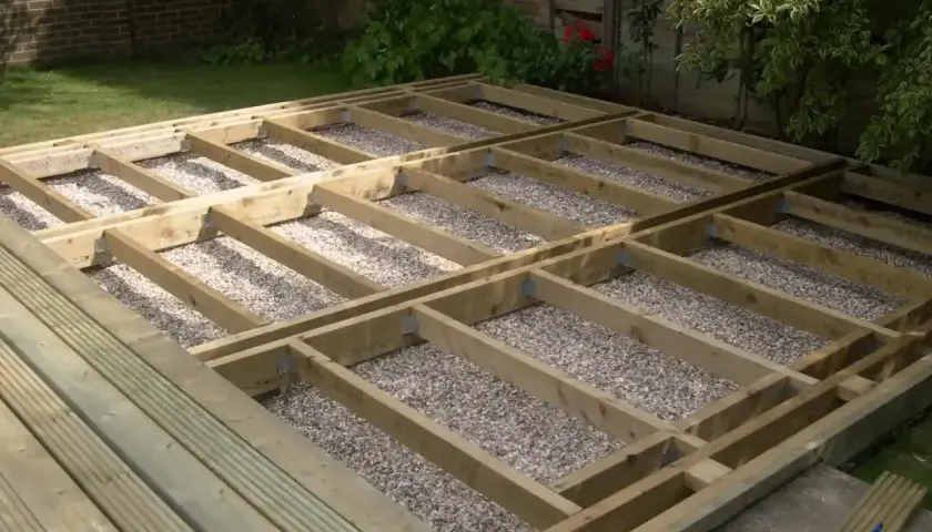 Solidne legary pod taras, z uwzględnieniem wymiarów, tworzą stabilną konstrukcję.