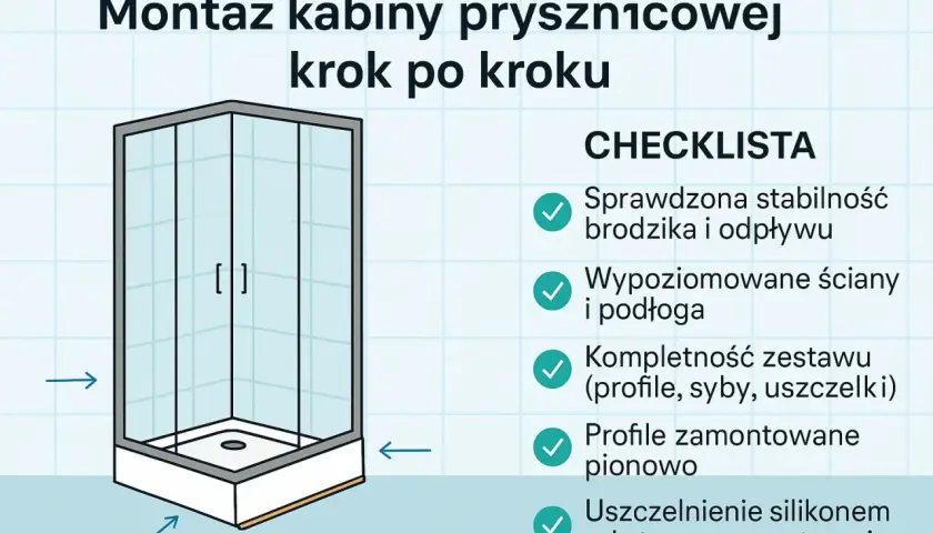 Instrukcja montażu kabiny prysznicowej krok po kroku. Sprawdź checklistę, by dowiedzieć się, jak prawidłowo zamontować kabinę i poznać jej cenę.