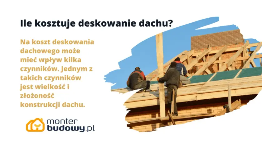 Pracownicy montują deskowanie dachu. Cena zależy od wielkości i złożoności konstrukcji.