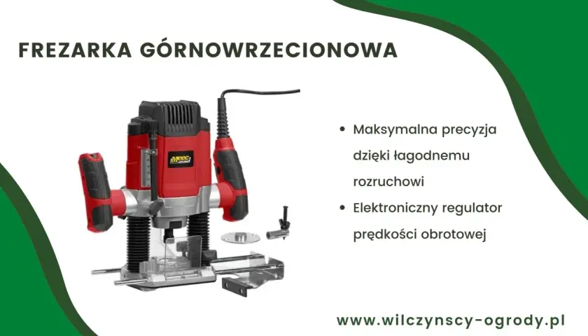 Frezarka górnowrzecionowa Meec. Opinie o narzędziu wskazują na precyzję i łagodny rozruch. Elektroniczny regulator obrotów.