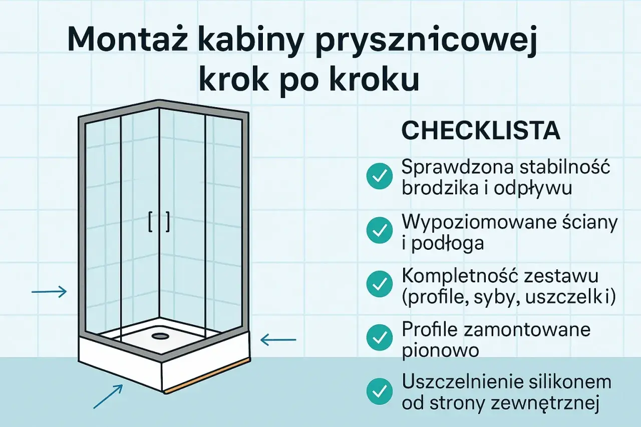 Instrukcja montażu kabiny prysznicowej krok po kroku. Sprawdź checklistę, by dowiedzieć się, jak prawidłowo zamontować kabinę i poznać jej cenę.