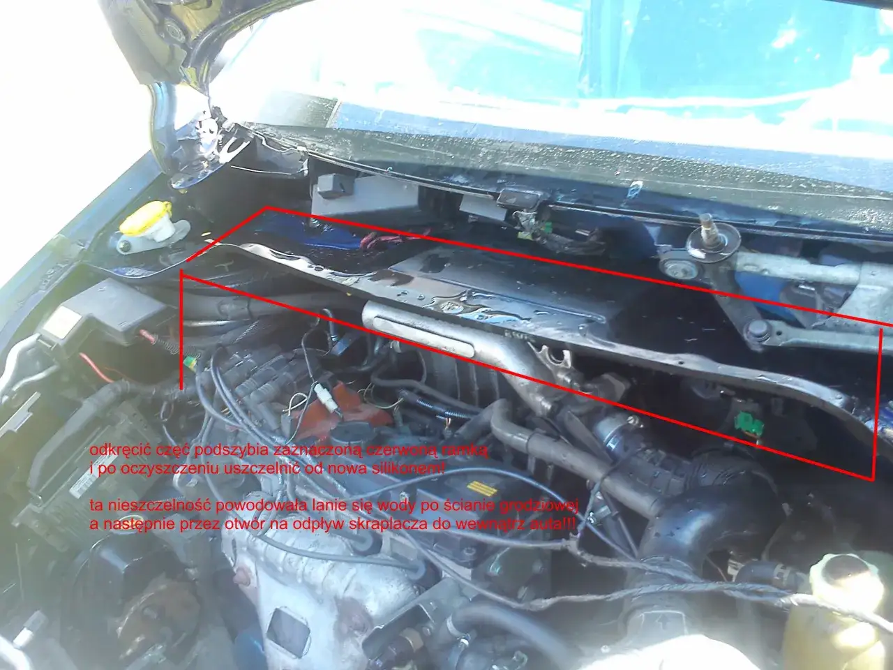 zatkane odpływy podszybia renault scenic 2