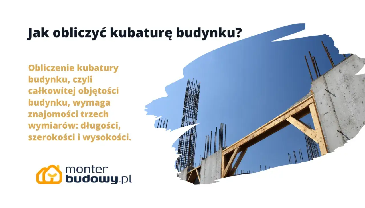 Budowa w toku, beton i zbrojenie pod niebo. Obliczenie kubatury budynku wymaga znajomości jego wymiarów.